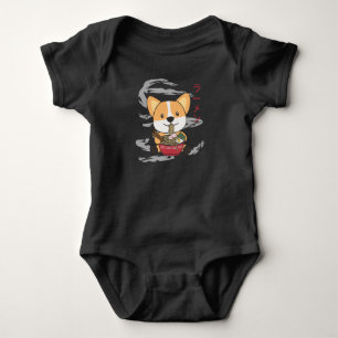 Corgi I Just Really Like Ramen Sweet Kawaii Noodle Baby Bodysuit