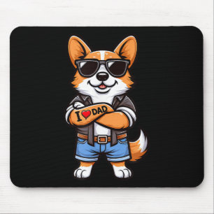 Corgi I Love Dad Funny Dog Tattoo  Mouse Pad