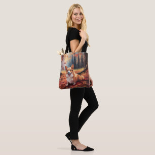 Corgi in Autumn Leaves Fall Inspire Tote Bag
