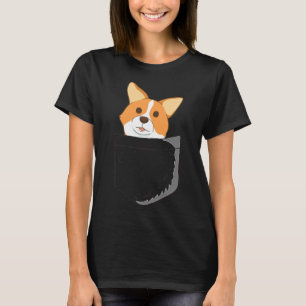 Corgi In Pocket Fitted Scoop T-Shirt