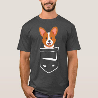 Corgi In Pocket Peaking Corgi Dog Animal Pet  T-Shirt