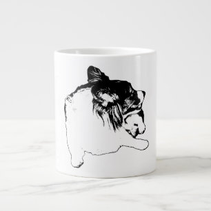 Corgi in Razor-Clean Lines Large Coffee Mug
