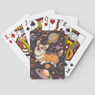Corgi in Space Playing Cards