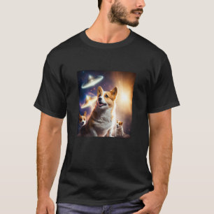 Corgi In Space With Doughnuts Cute Corgi Boys Girl T-Shirt
