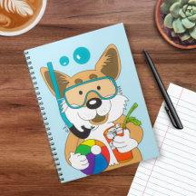 Corgi in Summer Scuba Diver Cocktail Cute Dog 