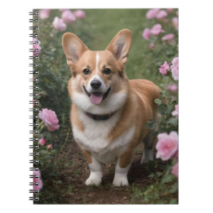 Corgi In The Pink Roses, Notebook