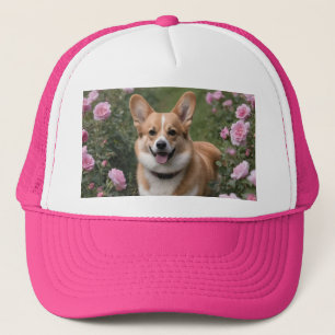 Corgi In The Pink Roses, Trucker Hat