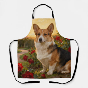 Corgi in the Roses II Apron