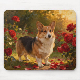 Corgi in the Roses V Mouse Pad