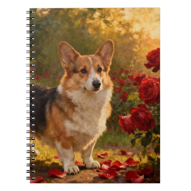 Corgi in the Roses V Notebook (Front)
