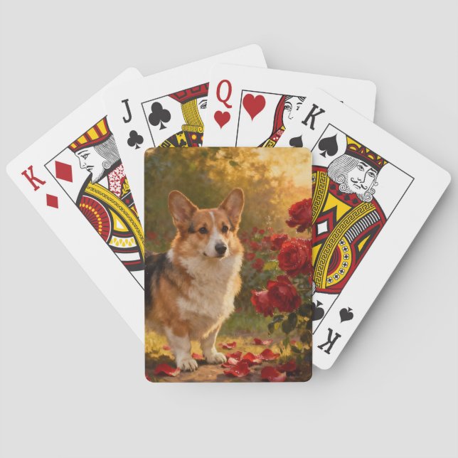 Corgi in the Roses V Playing Cards (Back)