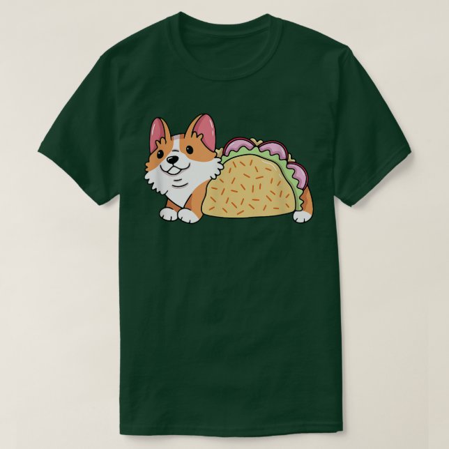 Corgi Inside Taco , Funny Cute Dog  T-Shirt (Design Front)