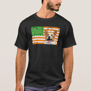Corgi Irish American Flag St Patricks Day Dog T-Shirt