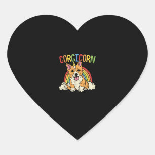 Corgi Item for Women & Girl Corgicorn T-Shirt Heart Sticker