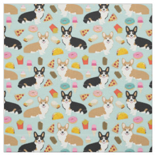 Corgi Junk Food Fabric - cute corgis design