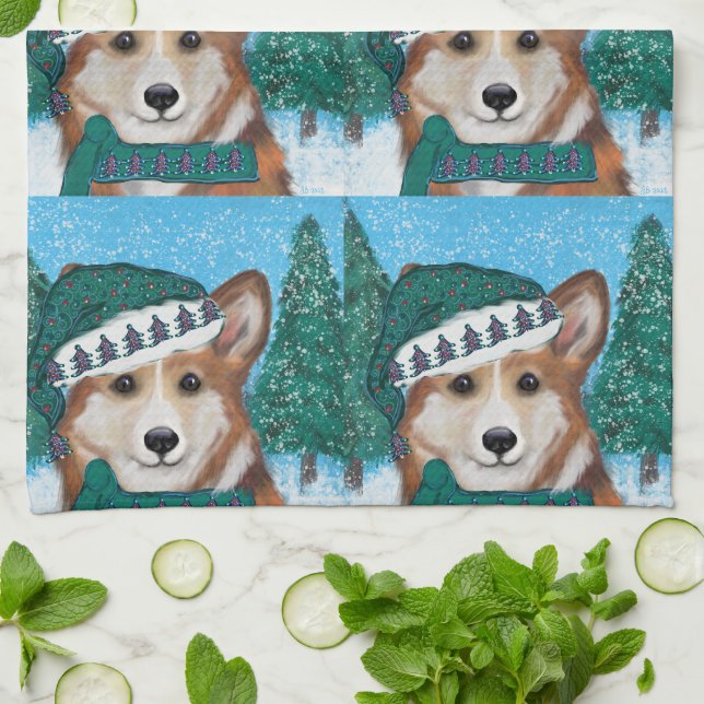 Corgi Kitchen Towel (Folded)