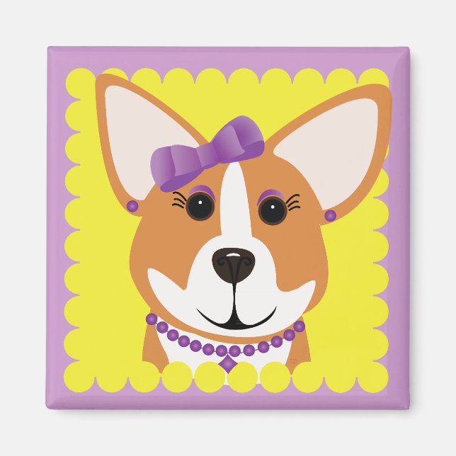 Corgi Lady Magnet (Front)