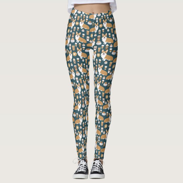 Corgi Leggings - cute funny corgi gifts (Front)