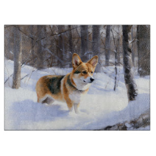 Corgi Let It Snow Christmas Cutting Board