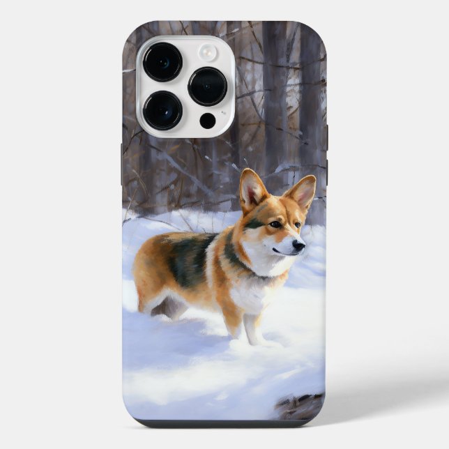 Corgi Let It Snow Christmas iPhone Case (Back)