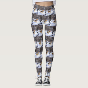 Corgi Let It Snow Christmas Leggings