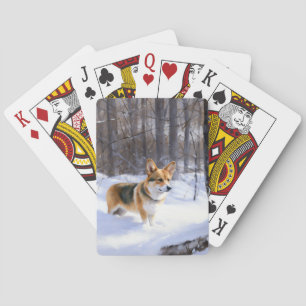 Corgi Let It Snow Christmas Playing Cards