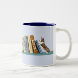 Corgi Library Two-Tone Coffee Mug