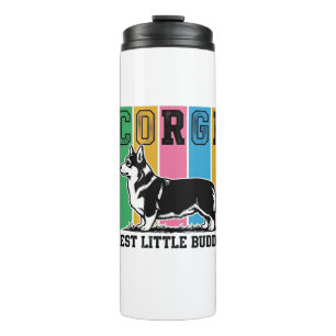 Corgi Love Shirt Vintage Engraving Dog Silhouette_ Thermal Tumbler