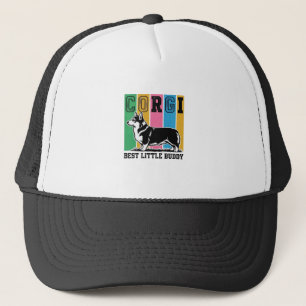 Corgi Love Shirt Vintage Engraving Dog Silhouette_ Trucker Hat