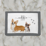 Corgi Love Watercolor Monogram Personalized   Trifold Wallet<br><div class="desc">This design may be personalized in the area provided by changing the photo and/or text. Or it can be customized by clicking Personalize this Template and then choosing the click to customize further option and delete or change the colour of the background, add text, change the text colour or style,...</div>