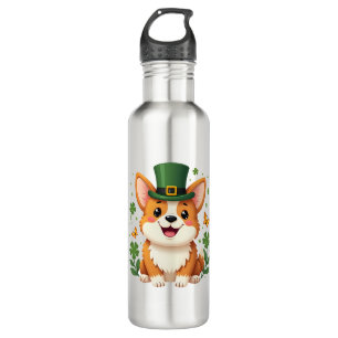 Corgi Lover Shamrock Happy St Patricks Day 710 Ml Water Bottle