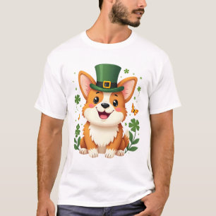 Corgi Lover Shamrock Happy St Patricks Day T-Shirt