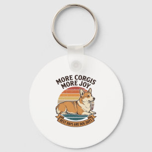 Corgi Lover Shirt Vintage Engraving Dog Quote Desi Keychain