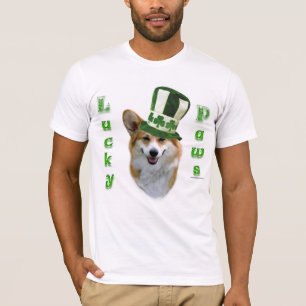 Corgi Lucky Paws; Corgi St Patrick's Day gift T-Shirt