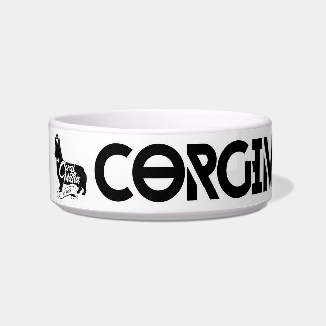 Corgi Mafia Medium Pet Bowl (Front)