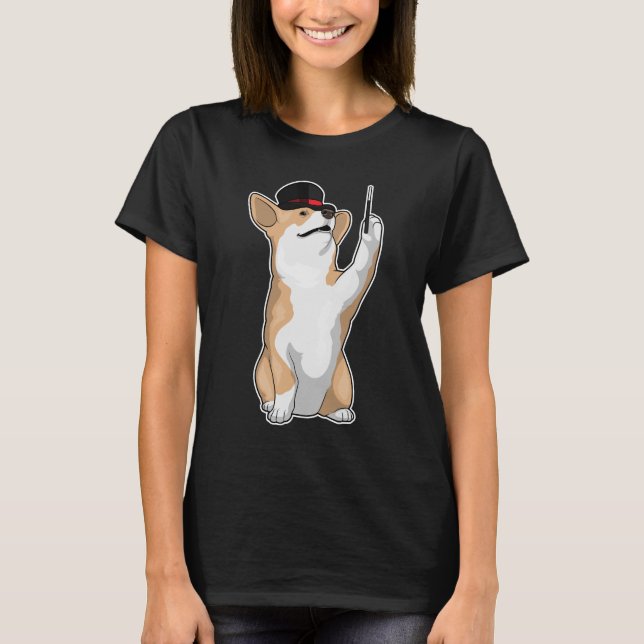 Corgi Magician Magic wand T-Shirt (Front)