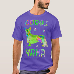Corgi Mama Colourful Dog Mom Lover  T-Shirt