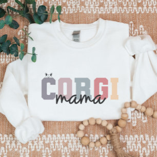 Corgi Mama Dog Retro College Style Personalized Sweatshirt