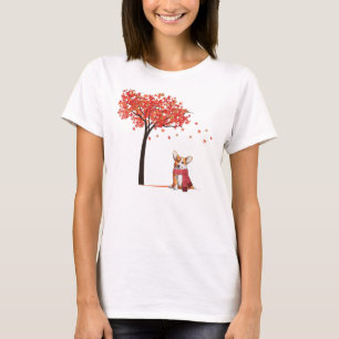 Corgi Maple Tree Thanksgiving Day Cute Dog Fall Au T-Shirt