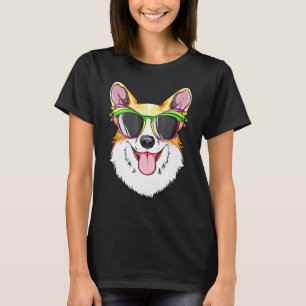 Corgi Mardi Gras Carnival Mask Corgi T-Shirt
