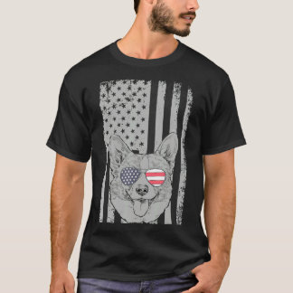 Corgi Men Women Kids Corgi American Flag T-Shirt