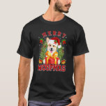 Corgi Merry Xmas Woofmas Xmas Lights Santa Hat T-Shirt<br><div class="desc">Corgi Merry Xmas Woofmas Xmas Lights Santa Hat</div>