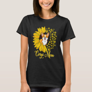 Corgi Mom Cute Corgi Dog Sunflower Happy Mother s T-Shirt