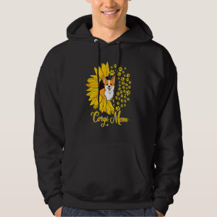 Corgi Mom Cute Corgi Dog Sunflower Happy Mother's Hoodie