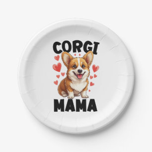 Corgi Mom - Cute Corgi Mama Paper Plate