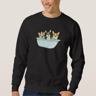 Corgi Mom Dad Crazy Dog Cute Bubble Bath Tub Sweatshirt