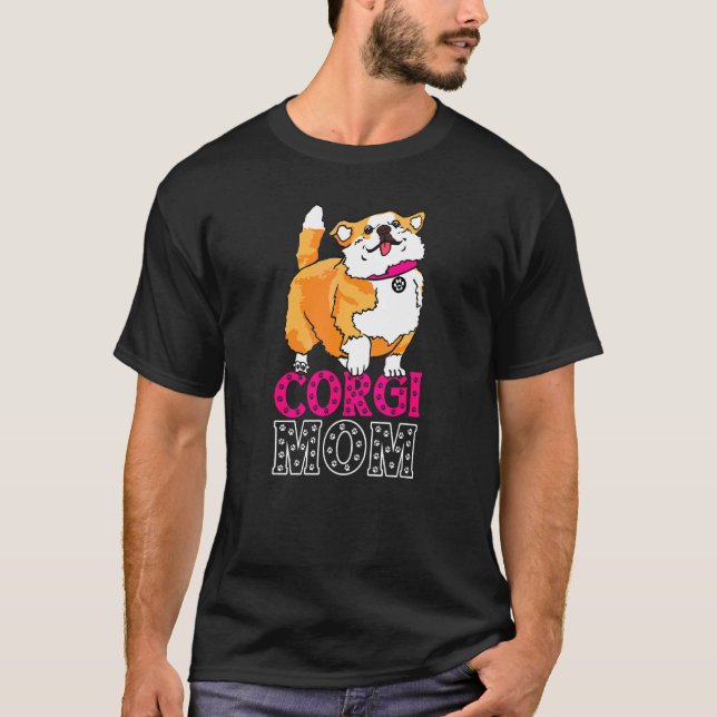 Corgi Mom Derpy Corgo Walking T-Shirt (Front)
