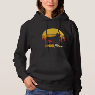 Corgi Mom Mama Vintage Retro Dog Women Hoodie
