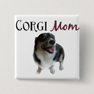 Corgi Mom Photograph 2 Inch Square Button