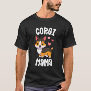 Corgi Mom Shirts For Women Dog Mama Red Tricolor C